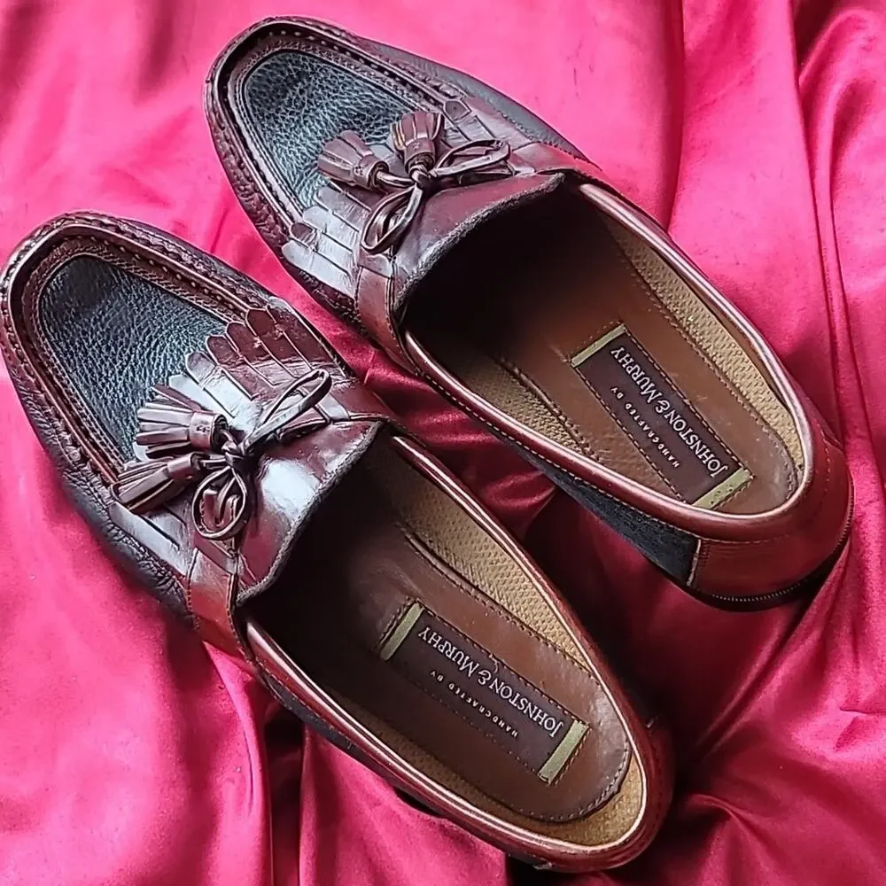JOHNSTON & MURPHY sz10.5 Aragon 2 Kiltie Tassel moccasin loafer EXCELLENT